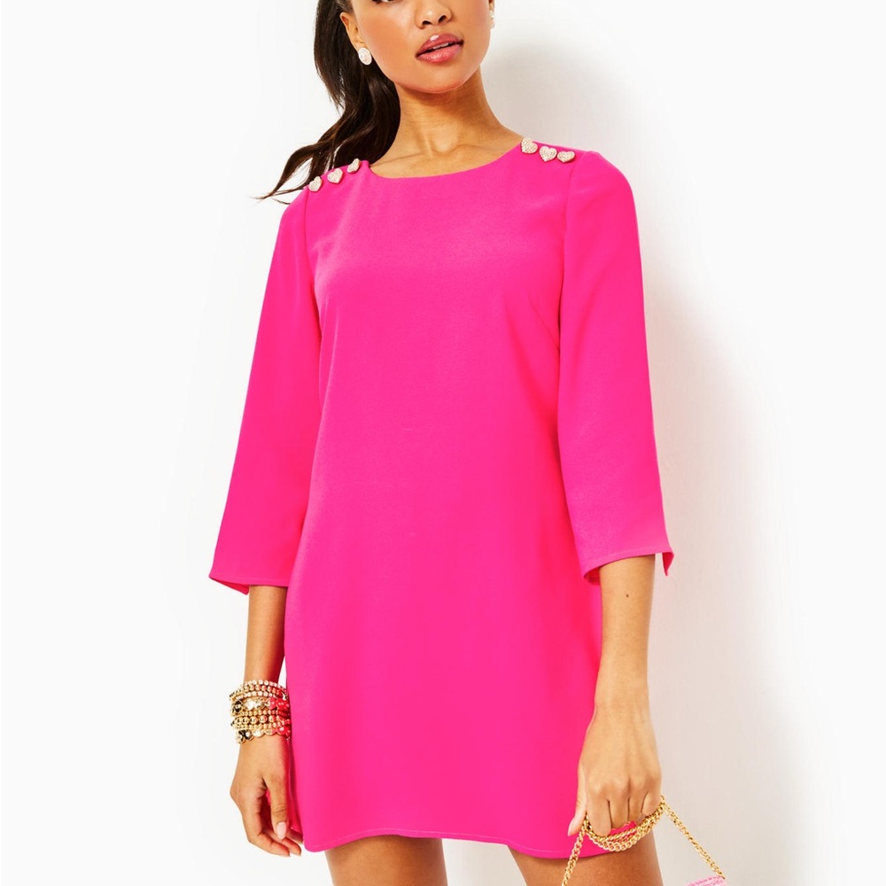 NWT Lilly Pulitzer Annwyn Long Sleeve Romper in Pink Palms